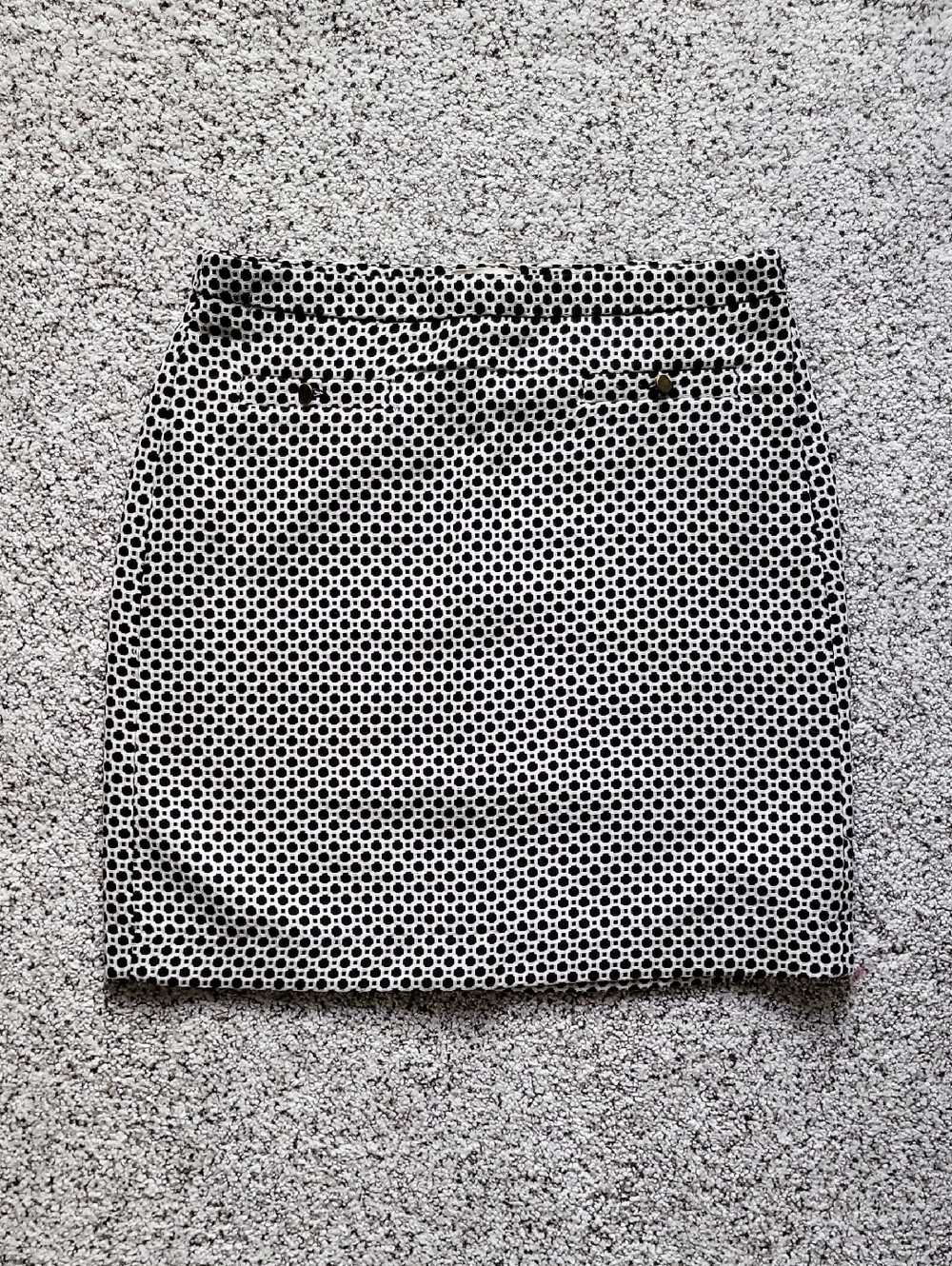 LOFT Outlet Black & Geometric Dot Mini Skirt